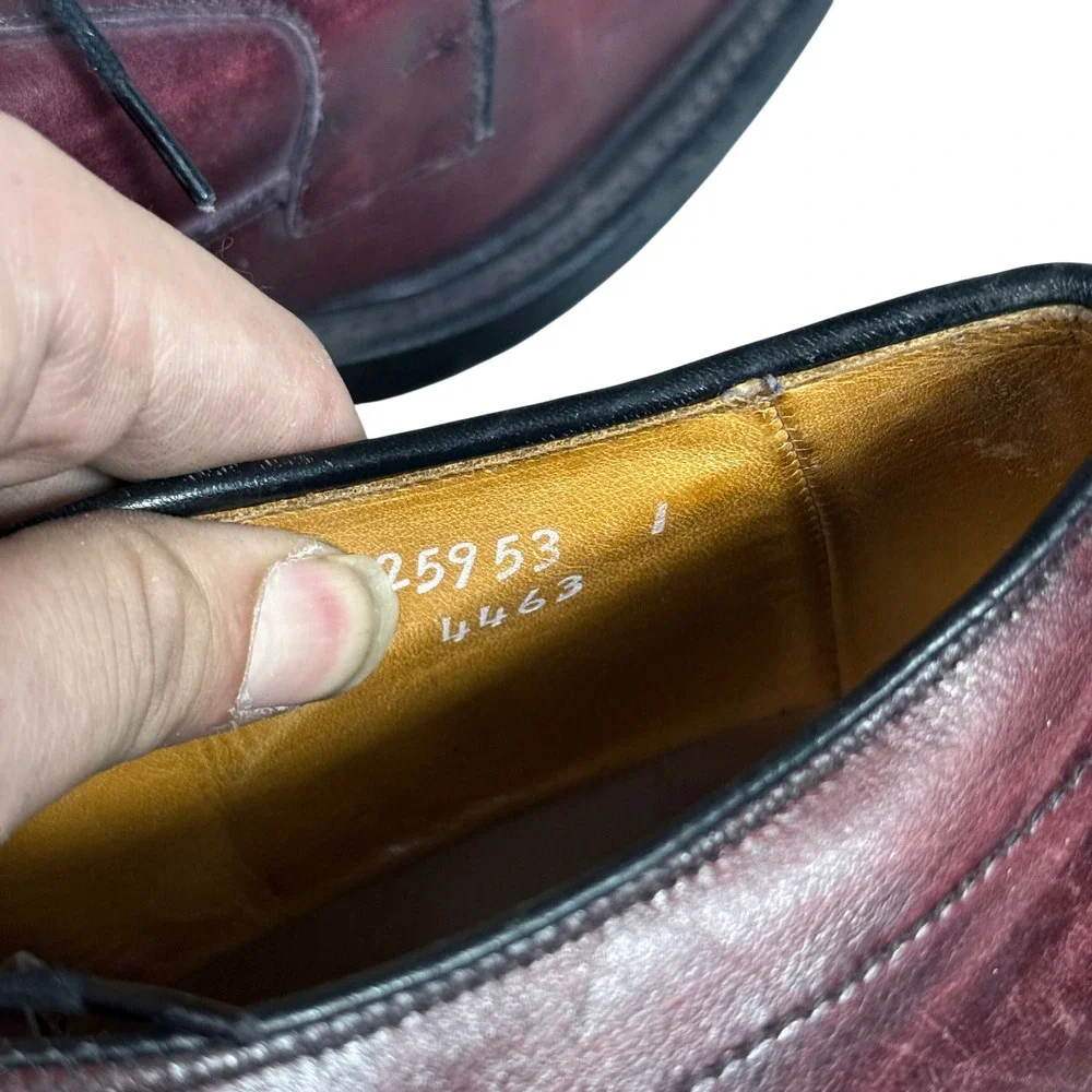 Allen Edmonds Benton Derby Mens 10.5 EEE Burgundy Leather Split Toe Oxford 5971